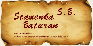 Stamenka Baturan vizit kartica